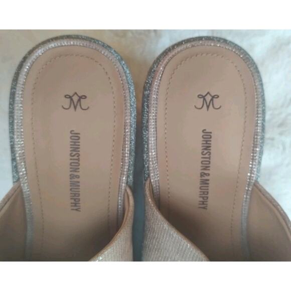 Johnston And Murphy NEW Jade Metallic Suede Cork Wedge Heel Slip On Sandal 7M - Picture 7 of 12